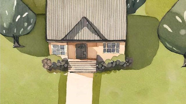Drawing of house on lot